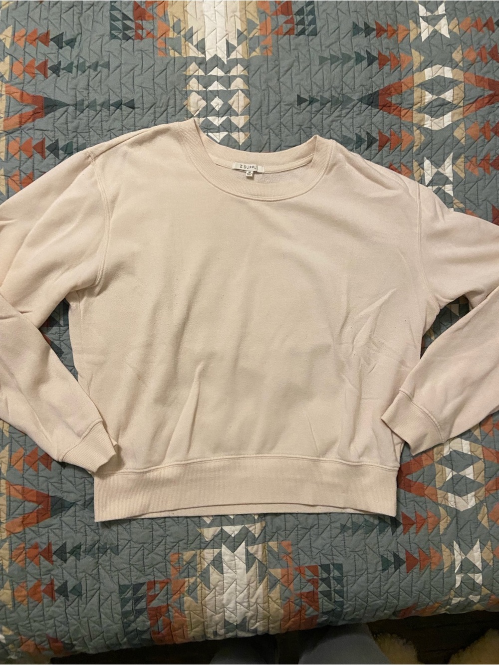 Z Supply Lightweight Cream Crewneck Pullover
